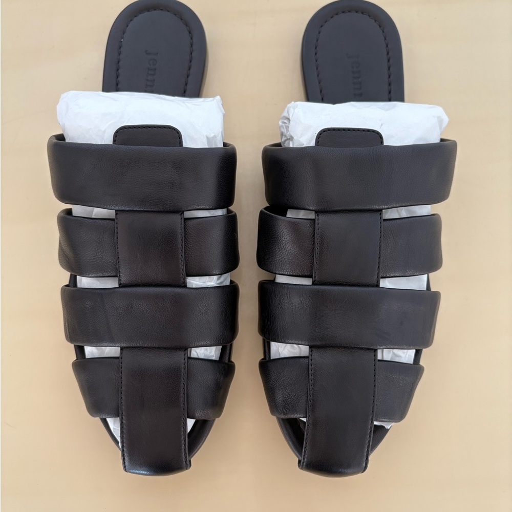 Jenni Kayne Black Leather Camilla Mules